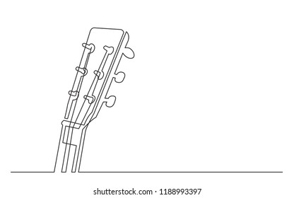 Continuous Line Drawing Of Acoustic Guitar Headsock