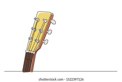 continuous line drawing of acoustic guitar headsock