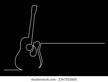 dibujo continuo de la guitarra acústica