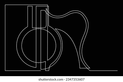 continuous line drawing of acoustic guitar closeup view