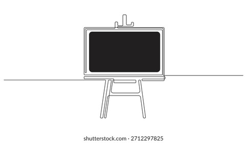 Desenho de linha contínua de um sinal de quadro-A, ilustração vetorial de desenho de arte de uma linha minimalista de quadro-A.