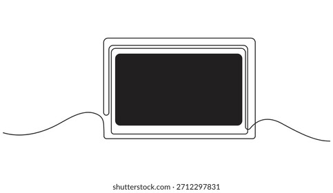 Desenho de linha contínua de um sinal de quadro-A, ilustração vetorial de desenho de arte de uma linha minimalista de quadro-A.