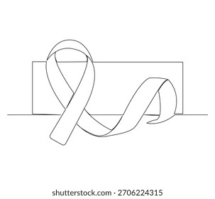 Dibujo de línea continuo del signo de la cinta del SIDA. Ilustración de una sola línea del signo de la cinta del SIDA, ilustración, concepto de los días mundiales del SIDA. Esquema editable.