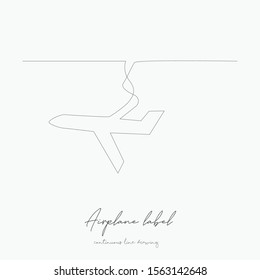 continuous line drawing. airplane label. simple vector illustration. airplane label concept hand drawing sketch line.