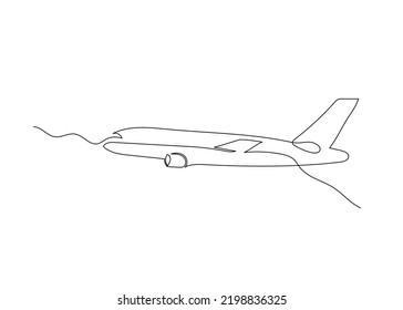 Dibujo continuo de una línea aérea. Arte minimalista.