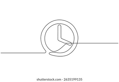 Continuous line drawing of Alarm Clock Icon. Hand drawn symbol vector illustration, Single Line Drawing of an Alarm Clock with Editable .
