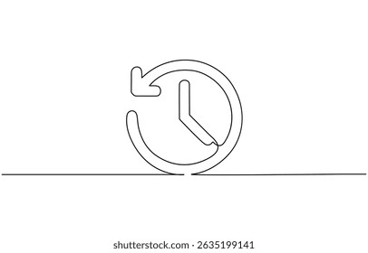Continuous line drawing of Alarm Clock Icon. Hand drawn symbol vector illustration, Single Line Drawing of an Alarm Clock with Editable .