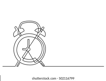 Continuous Line Drawing Of Alarm Clock