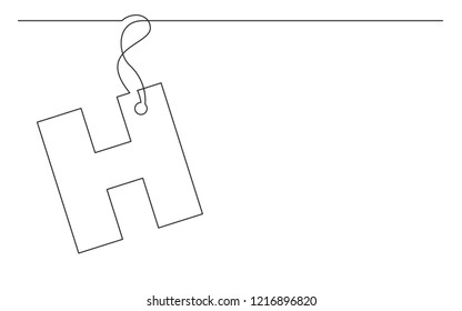 continuous line drawing of alphabet letter label design
