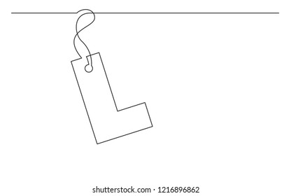 continuous line drawing of alphabet letter label design