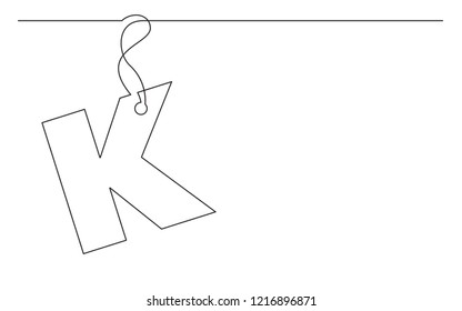 Continuous Line Drawing Of Alphabet Letter Label Design