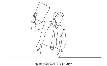 dibujo continuo de la línea de jefe enojado.criticar el trabajo del empleado,rechazar el trabajo del empleado.insatisfecho con el trabajo.dibujo de Vector de una línea.fondo blanco aislado