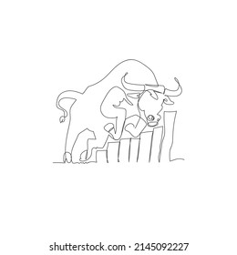 Continuous line drawing. animal ladder climbing chart illustration icon vector