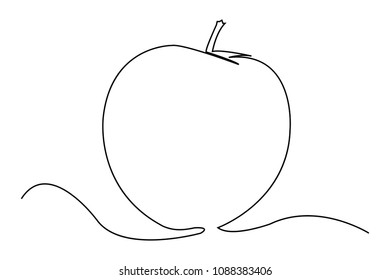 continuous line drawing of apples