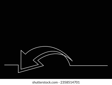 continuous line drawing of arrow