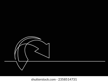 continuous line drawing of arrow