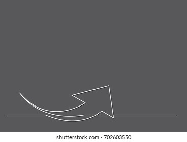 continuous line drawing of arrow