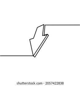 Dibujo de línea continua de flecha, financiación de concepto de negocio, objeto de una línea, arte de una sola línea, 3d, ilustración vectorial