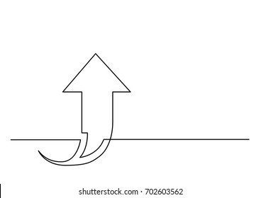 Continuous Line Drawing Of Arrow Going Up