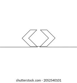Durchlaufende Zeilenzeichnung von Pfeil, Objekt-eine-Linie, einzelne Linie, Kunst, Vektorgrafik