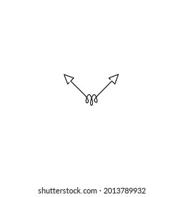 Continuous line drawing of arrow, spiral design, object one line, single line art, vector illustration