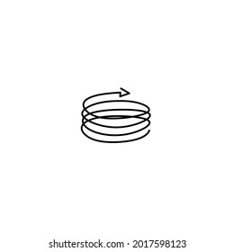 Continuous line drawing of arrow, spiral design, object one line, single line art, vector illustration