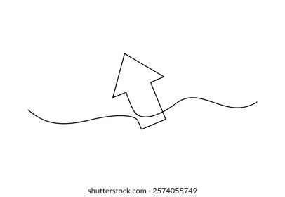 Continuous line drawing of arrow symbol abstract line art illustration, Arrow path in one continuous line drawing.