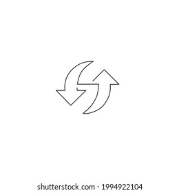 Continuous line drawing of arrow, two design circle, object one line, single line art, vector illustration