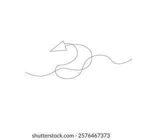 continuous line drawing arrows. white as background, vector illustration
