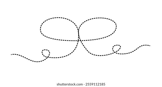 Continuous line drawing art. Bow or ribbon line graphic for element, card and illustration