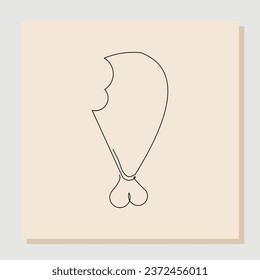 Continuous line drawing art of broiler chicken turkey legs. Vector illustration  single one line of delicious food
