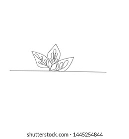 continuous line drawing of art growing sprout. isolated sketch drawing of art growing sprout line concept. outline thin stroke vector illustration