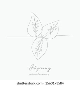continuous line drawing. art growing. simple vector illustration. art growing concept hand drawing sketch line.