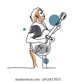 Kontinuierliche Zeichenkunst-Kunst des Illustrationsmusikdesigns