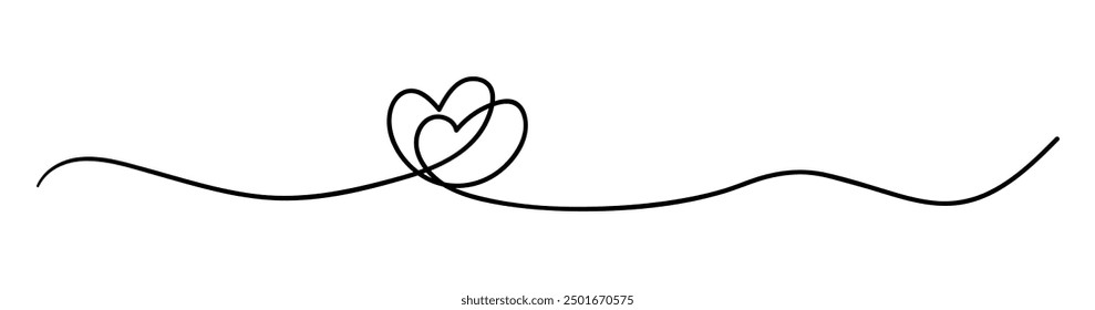 Dibujo de línea continua arte. amor dibujado a mano con línea negra