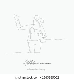 continuous line drawing. athletic woman. simple vector illustration. athletic woman concept hand drawing sketch line.