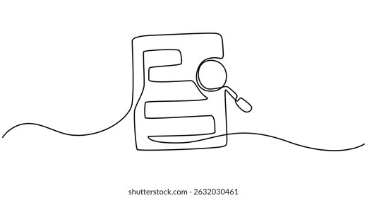 Dibujo de línea continuo del icono de auditoría. Dibujado a mano Ilustración vectorial de símbolos, Dibujo de línea continua de Know How Icon. Ilustración vectorial de símbolos dibujados a mano, base de datos de Imagen de búsqueda