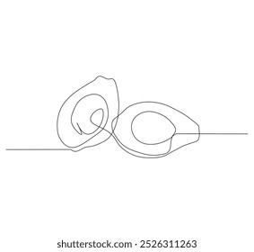 Continuous line drawing of avocado. Avocado fruit single line drawing vector design