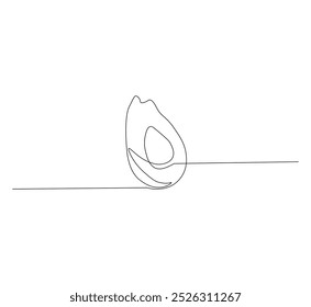 Continuous line drawing of avocado. Avocado fruit single line drawing vector design