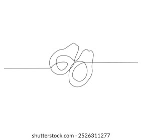 Continuous line drawing of avocado. Avocado fruit single line drawing vector design