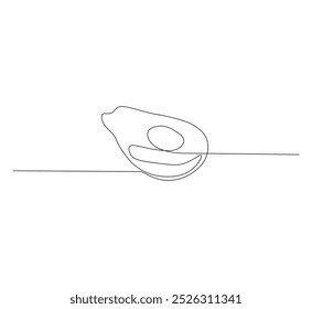 Continuous line drawing of avocado. Avocado fruit single line drawing vector design