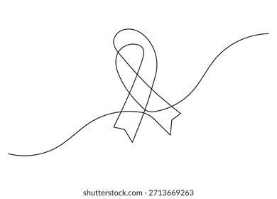 Dibujo continuo de una cinta de sensibilización que simboliza la Asistencia y la solidaridad