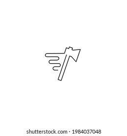 Continuous line drawing of ax speed, object one line, single line art, vector illustration