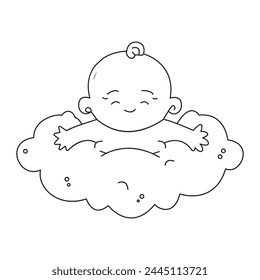 Continuous line drawing of baby, Hand Drawn Symbol Vector Illustration, one line art design.