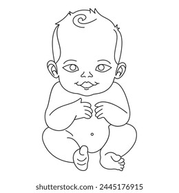 Continuous line drawing of baby, Hand Drawn Symbol Vector Illustration, one line art