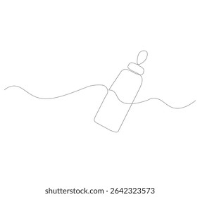 continuous line drawing of baby milk bottle.white background, Continuous one line drawing of baby milk bottle. Editable stroke.