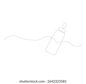 continuous line drawing of baby milk bottle.white background, Continuous one line drawing of baby milk bottle. Editable stroke.