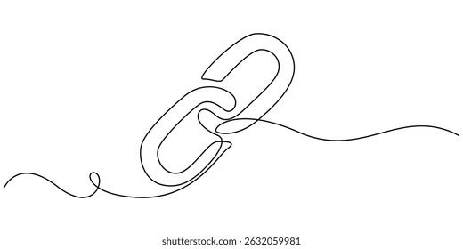 Ícone Desenho de Linha Contínuo de Backlinks. Símbolo desenhado à mão Ilustração de vetor, Backlinks Ícone de linha única, Desenho de símbolo de cadeia, Ornamento de banda de cadeia, Decoração, Elemento de design, Esboço, cadeia, metal
