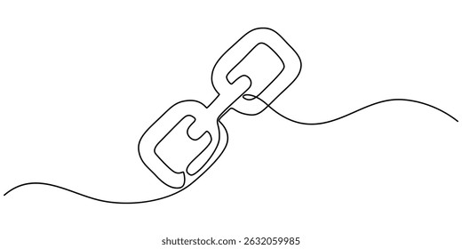 Continuous Line Drawing of Backlinks Icon. Hand Drawn Symbol Vector Illustration, Backlinks Single Line Icon, Chain Symbol Drawing, Chain Band Ornament, Decoration, Design Element, Sketch,chain, metal