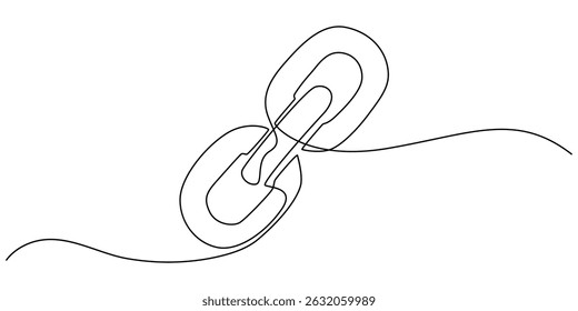 Continuous Line Drawing of Backlinks Icon. Hand Drawn Symbol Vector Illustration, Backlinks Single Line Icon, Chain Symbol Drawing, Chain Band Ornament, Decoration, Design Element, Sketch,chain, metal